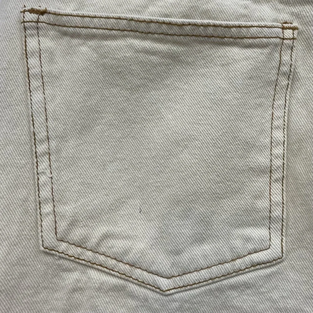 Nasty Gal High Waist Straight Leg Pants Womens 6 Beige Front Seam Split Hem Read